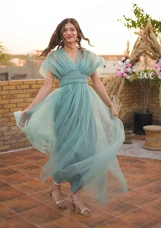 Whimsical - Sky Blue Net Dress