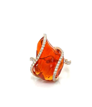 Jewelry Deals That Outshine The Rest Bremer Jewelry Fire Opal and Diamond Fashion Ring in 18K Rose Gold (8.87ctw) Jewelry Deals That Outshine The Rest Bremer Jewelry Fire Opal and Diamond Fashion Ring in 18K Rose Gold (8.87ctw)