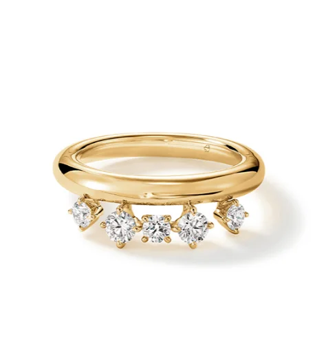 Discounted Luxury Jewelry – Shine Without The Splurge Hearts On Fire Round Barre Floating Diamond Ring in 18K Yellow Gold (.52ctw)