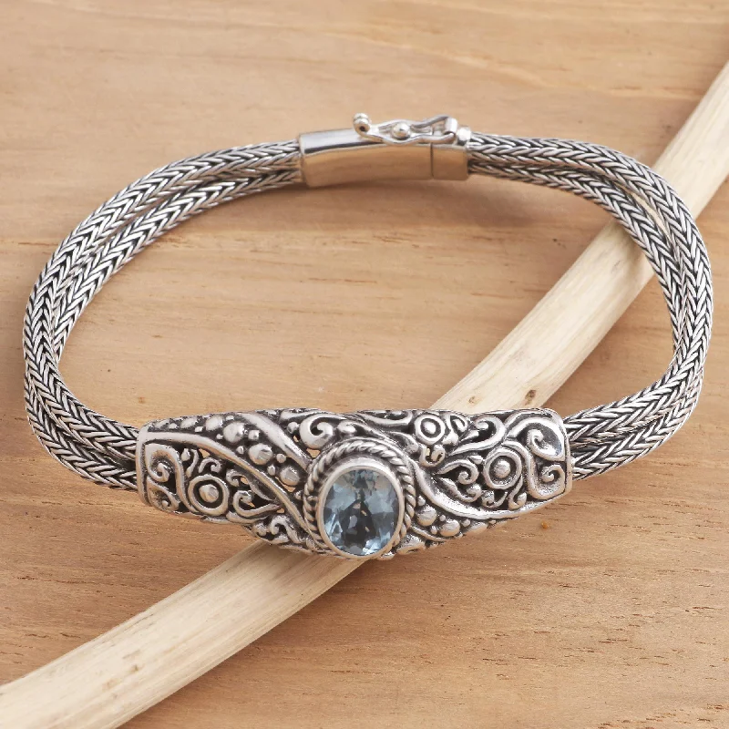 Make Every Moment Shine – Jewelry Discounts Available Double Naga Balinese Blue Topaz Bracelet with Sterling Silver Naga Chain Make Every Moment Shine – Jewelry Discounts Available Double Naga Balinese Blue Topaz Bracelet with Sterling Silver Naga Chain