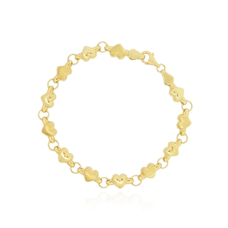 Trending Jewelry Now Available At Exclusive Prices Gold Heart Round Link Bracelet