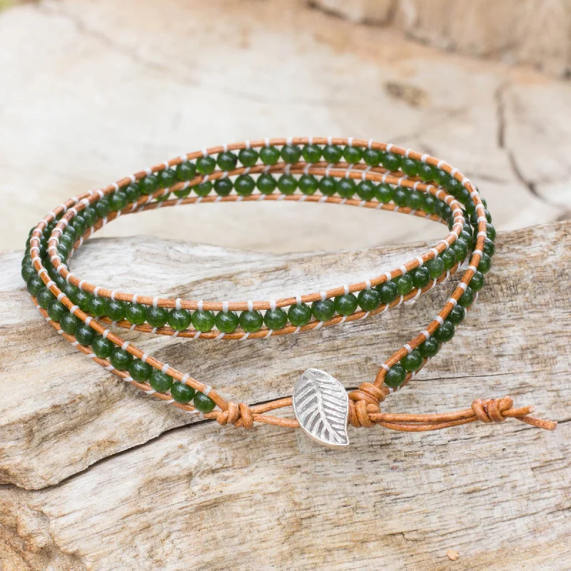 Shine In Style – Shop Jewelry Discounts Today Hill Tribe Forest Handcrafted Thai Brown Leather Bracelet with Green Quartz Shine In Style – Shop Jewelry Discounts Today Hill Tribe Forest Handcrafted Thai Brown Leather Bracelet with Green Quartz