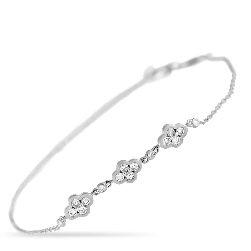Elegant Jewelry Pieces At Unbelievable Prices LB Exclusive 14K White Gold 0.25ct Diamond Quatrefoil Bracelet BR09874-W Elegant Jewelry Pieces At Unbelievable Prices LB Exclusive 14K White Gold 0.25ct Diamond Quatrefoil Bracelet BR09874-W
