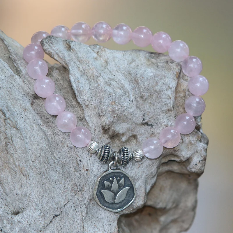 Exclusive Jewelry Discounts – Shop Now For Savings Lotus Burst Rose Quartz and Lotus Charm Beaded Bracelet from BAli Exclusive Jewelry Discounts – Shop Now For Savings Lotus Burst Rose Quartz and Lotus Charm Beaded Bracelet from BAli