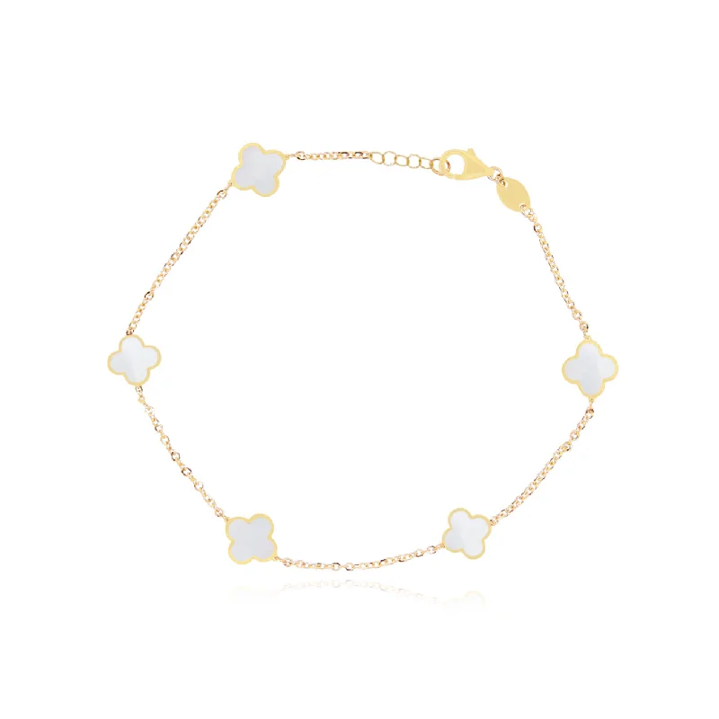 Don't Miss Our Biggest Jewelry Sale Of The Season Mini Mother of Pearl Clover Bracelet