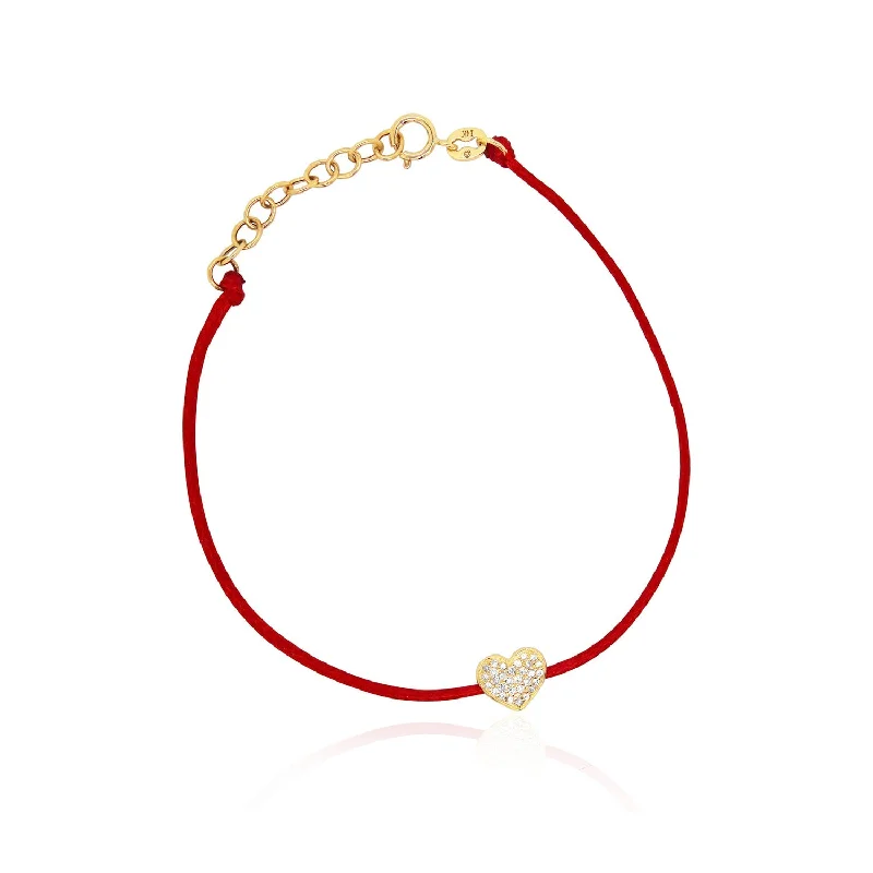 Stunning Jewelry At A Fraction Of The Price Red Silk Diamond Heart Bracelet