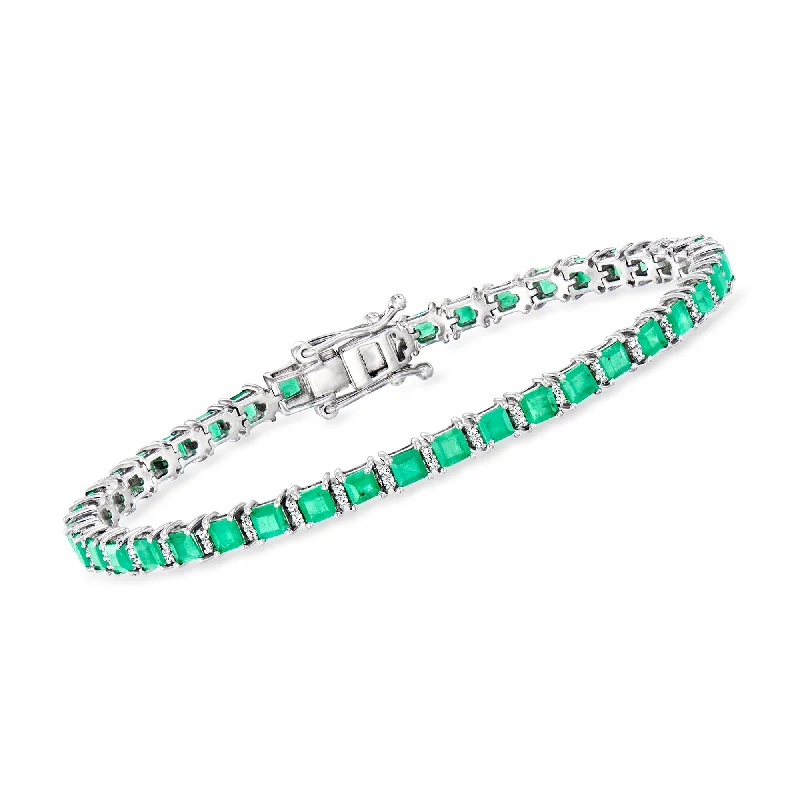 Special Sale On Handcrafted Jewelry – Shop Today Ross-Simons Emerald and . Diamond Tennis Bracelet in Sterling Silver Special Sale On Handcrafted Jewelry – Shop Today Ross-Simons Emerald and . Diamond Tennis Bracelet in Sterling Silver
