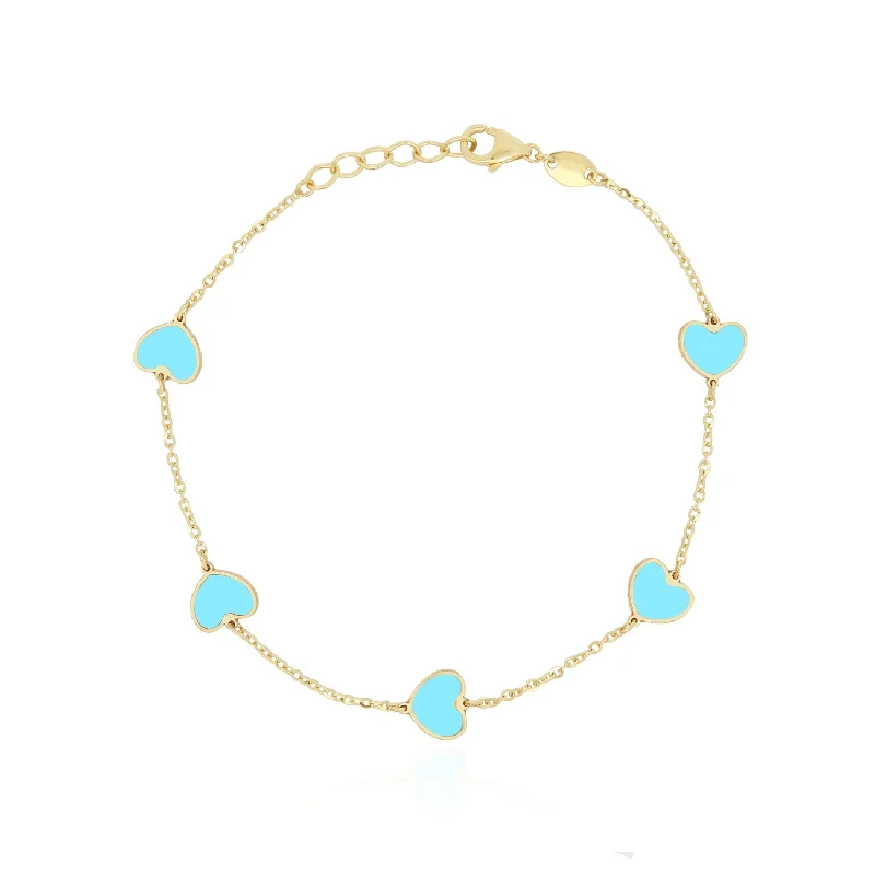 Special Jewelry Deals – Upgrade Your Collection Turquoise Heart Station Bracelet