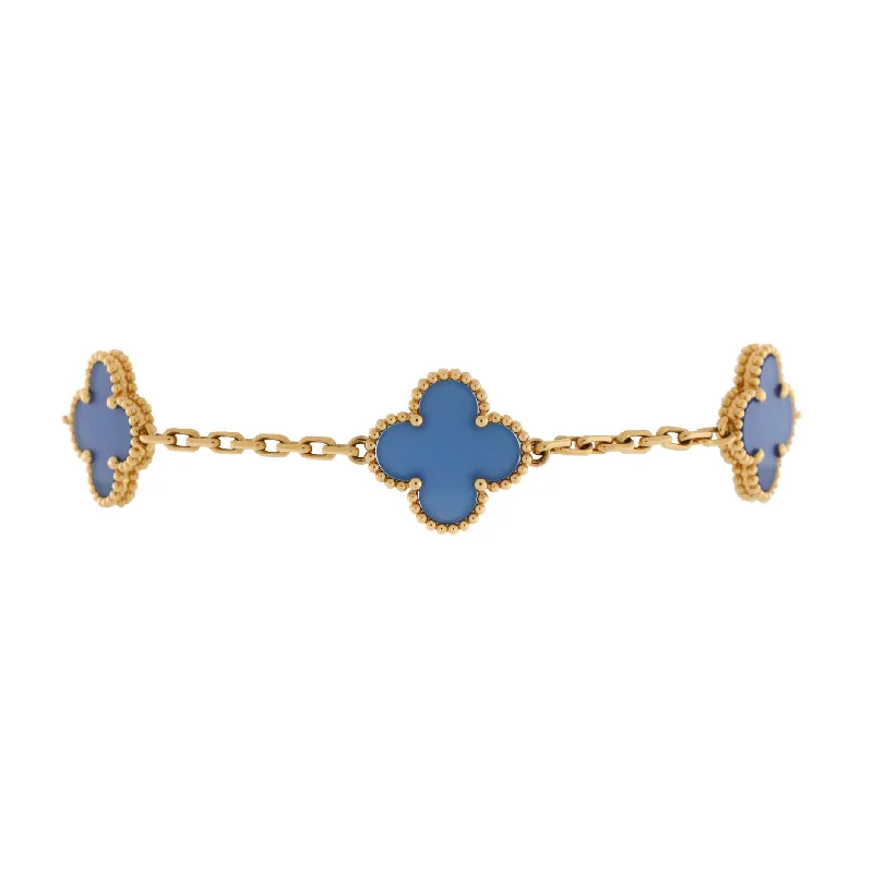 Unmissable Deals On Handmade Jewelry Collections Vintage Alhambra 5 Motifs Bracelet 18K Yellow Gold and Agate Unmissable Deals On Handmade Jewelry Collections Vintage Alhambra 5 Motifs Bracelet 18K Yellow Gold and Agate