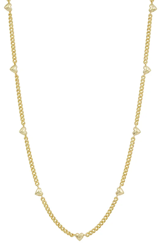 Luxury Jewelry Sale – Elegant Styles At Unbeatable Prices 18K GOLD PLATED HEART STATION NECKLACE