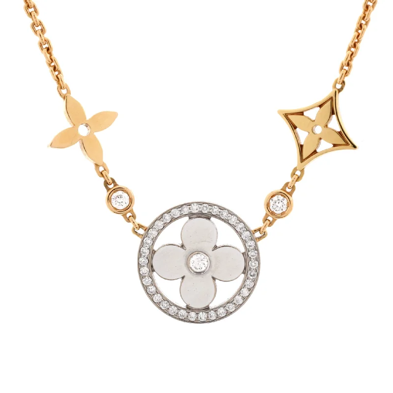 Flash Sale On Elegant Jewelry – Don't Miss Out Blossom XL Necklace 18K Tricolor Gold with Diamonds