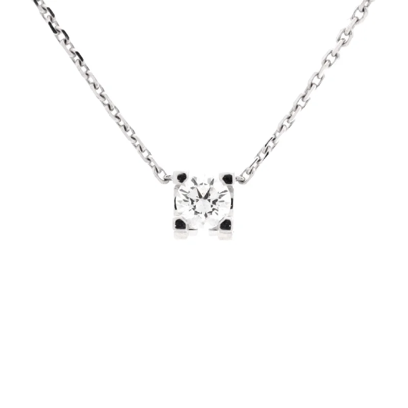Flash Jewelry Sale – Get Stunning Pieces At Low Prices C de Cartier Necklace 18K White Gold and Diamond 0.23CT