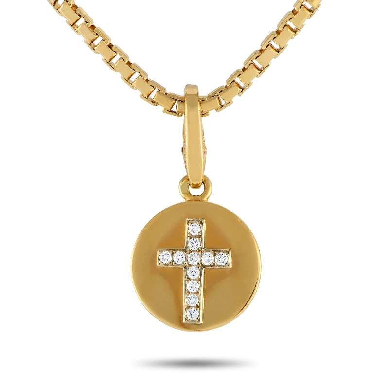 Exclusive Online Discounts On Stylish Jewelry Cartier 18K Yellow Gold Diamond Cross Pendant Necklace CA30-111224