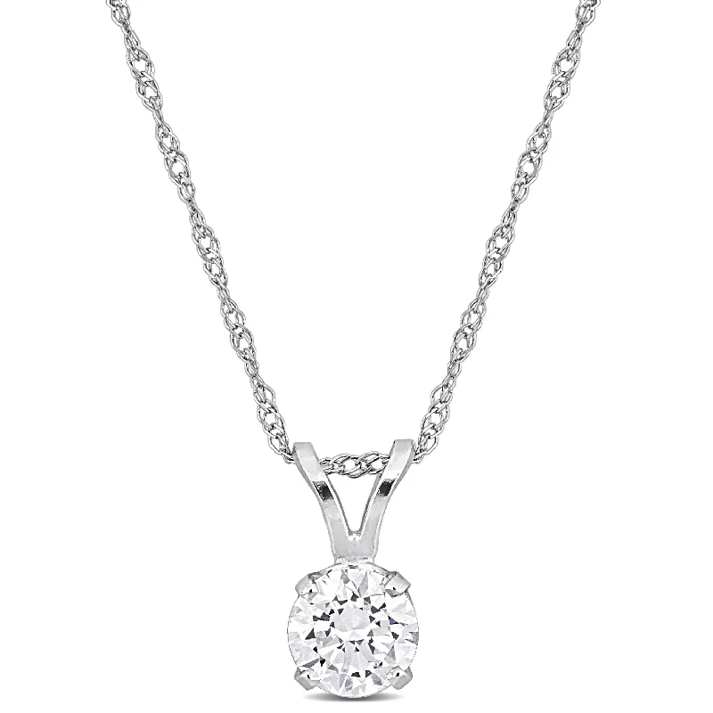 Luxury Meets Affordability – Jewelry Sale Live Now Created Forever 1/2ct TW Lab-Grown Diamond Solitaire Necklace 14k White Gold-17 in