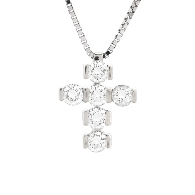 Jewelry Sale – Exclusive Styles At Lower Prices Cross Pendant Necklace 18K White Gold with Diamonds Small