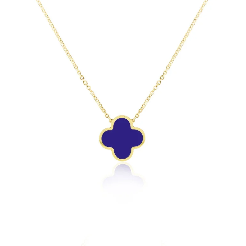 Fashion-Forward Jewelry At Incredible Prices Extra Large Lapis Single Clover Necklace
