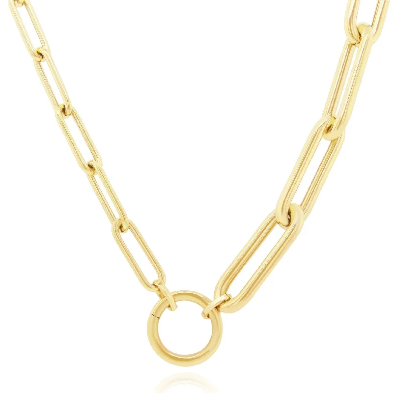 The Ultimate Jewelry Sale – Shop Premium Styles Half & Half Paperclip Charm Holder Chain Necklace