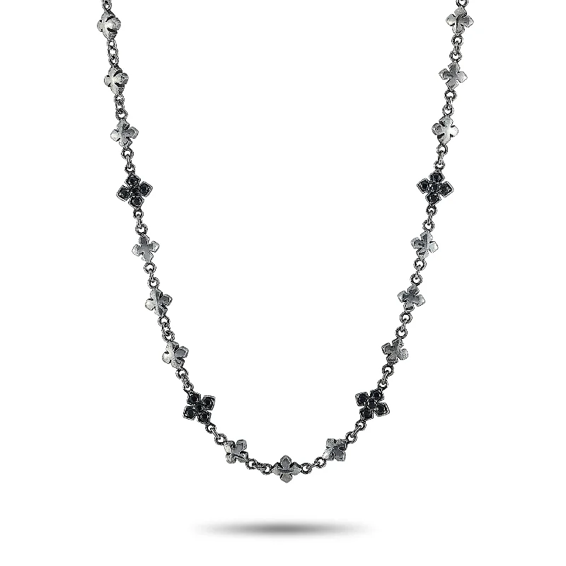 Exclusive Jewelry Bundles At Discounted Rates King Baby Sterling Silver and Black Cubic Zirconia MB Cross Necklace