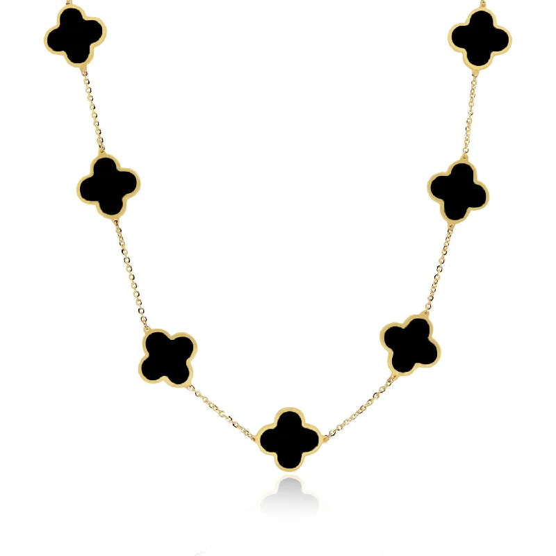 Personalized Jewelry Sale – Meaningful Gifts At Great Prices Large Onyx Clover Necklace