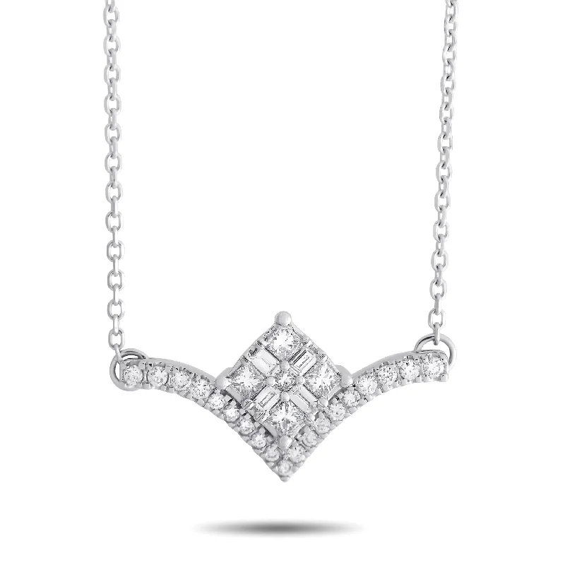 Modern Jewelry At Exclusive Discounts – Shop Today LB Exclusive 10K White Gold 0.33 ct Diamond Necklace