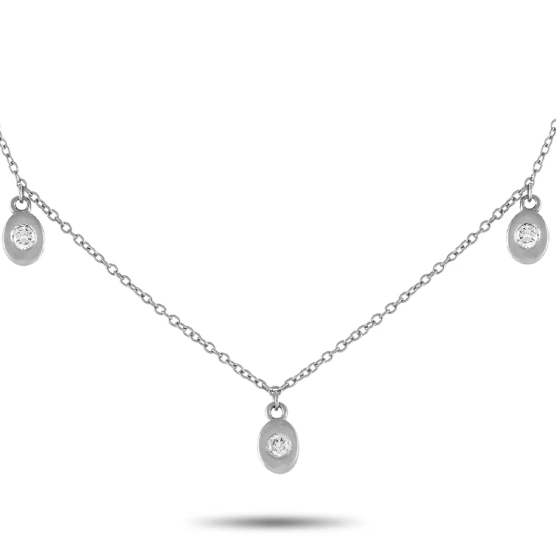 Exclusive Jewelry Sale – Limited-Time Discounts LB Exclusive 14K White Gold 0.06ct Diamond Station Necklace NK01637-W