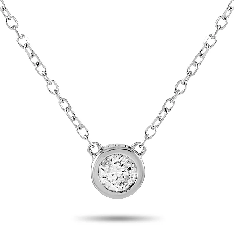Huge Savings On Timeless Jewelry Collections LB Exclusive 14K White Gold 0.10ct Diamond Necklace