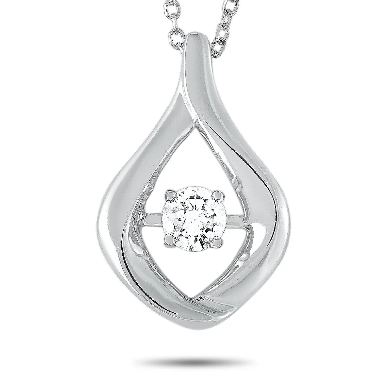Limited-Time Offer On Elegant Jewelry Pieces LB Exclusive 14K White Gold 0.15ct Diamond Pendant Necklace