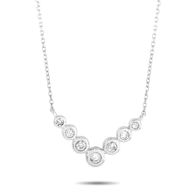 Luxury Jewelry At Unbeatable Discounts LB Exclusive 14K White Gold 0.25ct Diamond Necklace