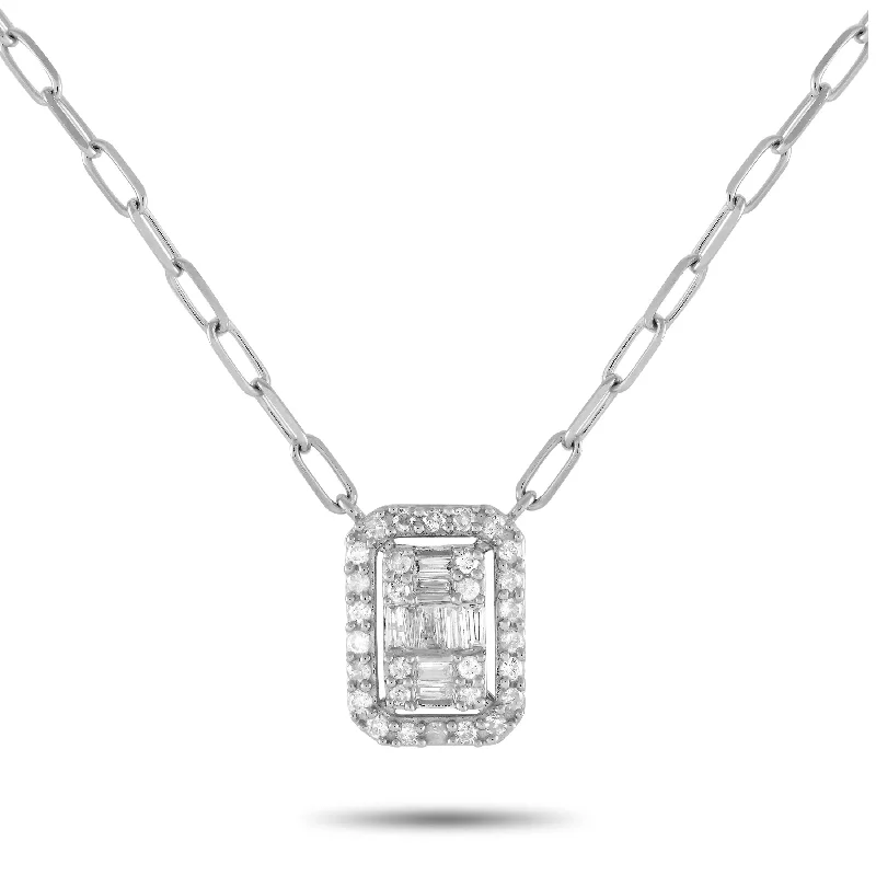 Trending Jewelry Now At Unbeatable Prices LB Exclusive 14K White Gold 0.40ct Diamond Necklace NK01380