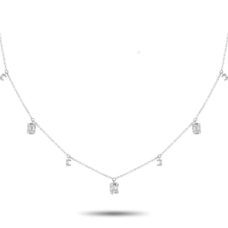 Affordable Gold-Plated Jewelry For Modern Fashion LB Exclusive 14K White Gold 0.40ct Diamond Necklace NK01718-W
