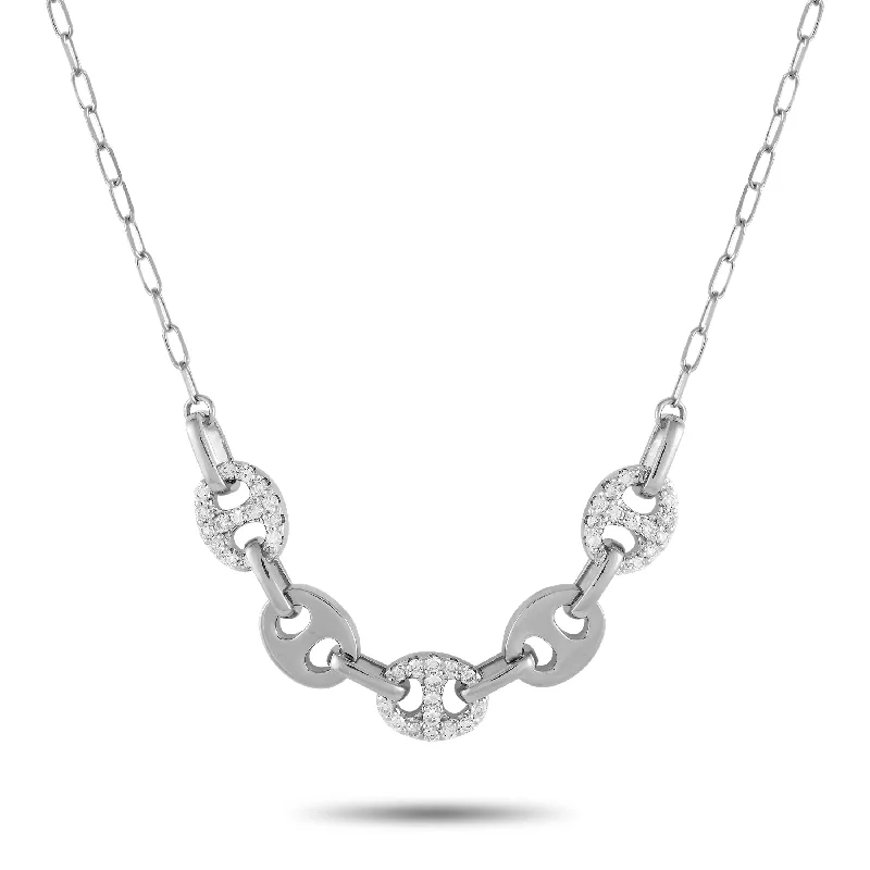 Customized Silver Jewelry For Unique Style LB Exclusive 14K White Gold 0.50ct Diamond Necklace NK01478-W