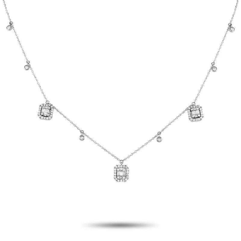 Handmade Pearl Jewelry For Timeless Elegance LB Exclusive 14K White Gold 0.70ct Diamond Necklace NK-01720-W