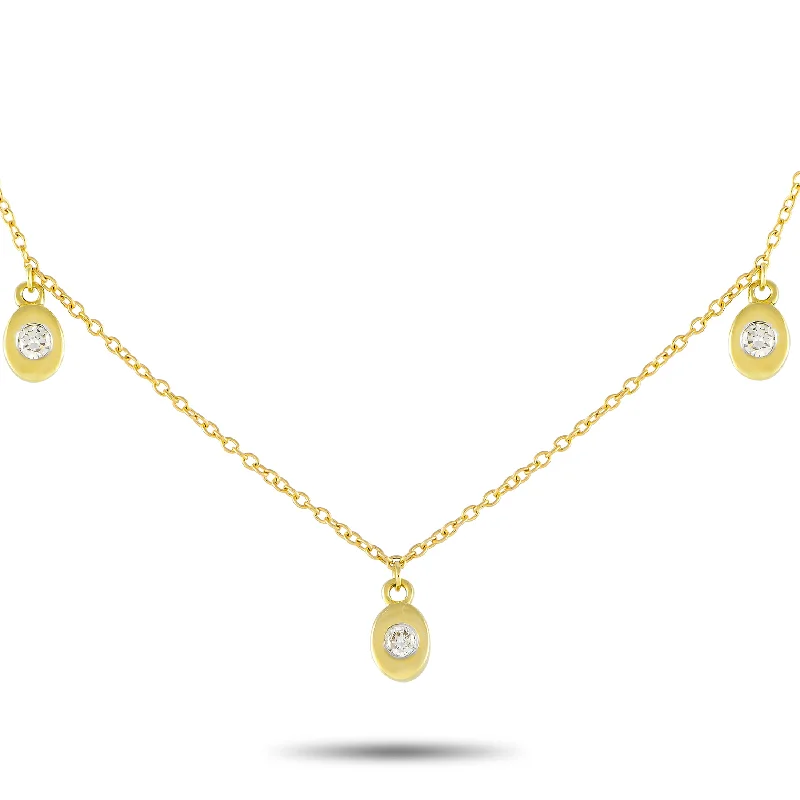 Delicate Crystal Jewelry For Sophisticated Charm LB Exclusive 14K Yellow Gold 0.06ct Diamond Necklace NK01636- Y