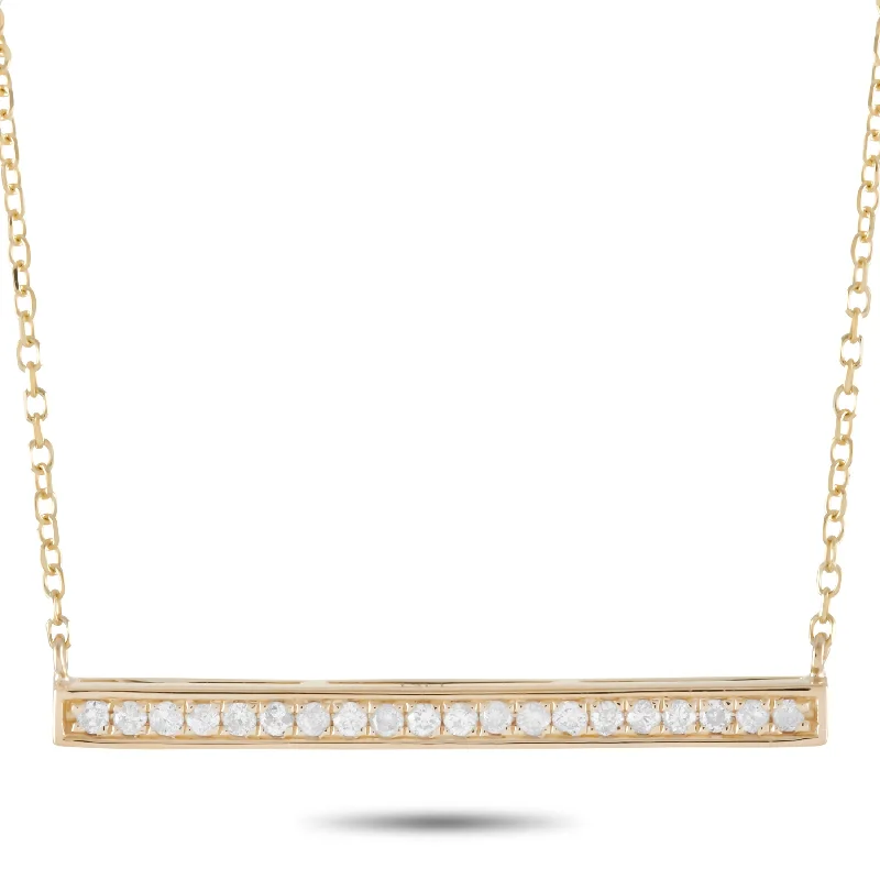 Shop Dazzling Jewelry At The Best Prices LB Exclusive 14K Yellow Gold 0.10ct Diamond Pendant Necklace