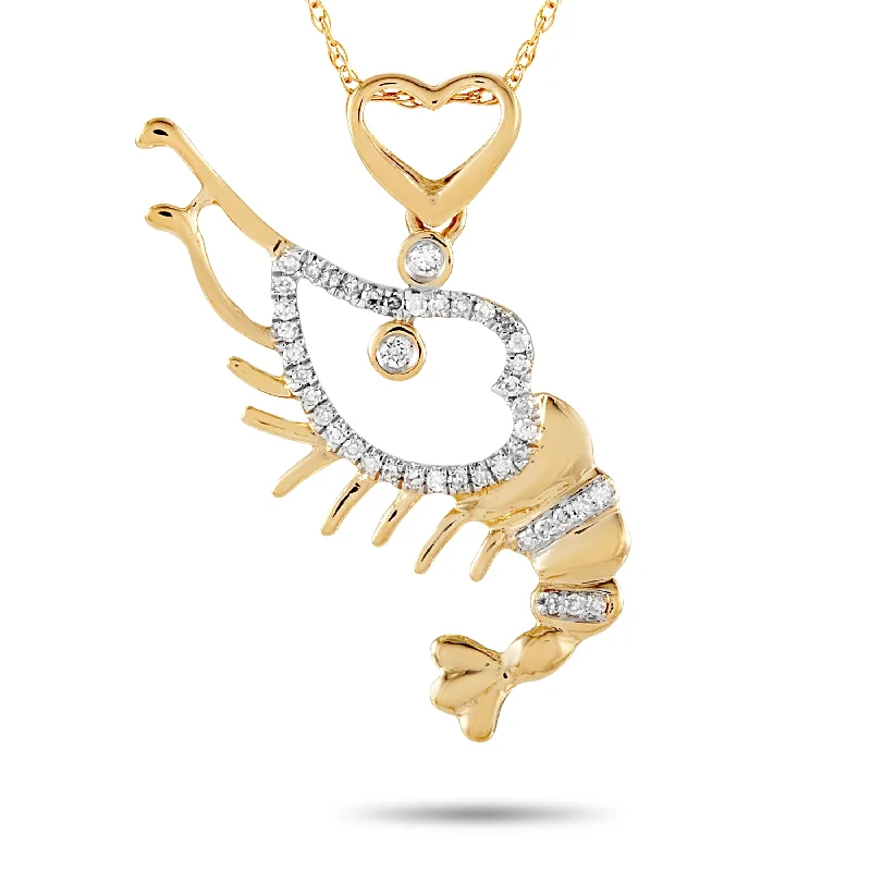 Exclusive Jewelry Offers – Shine For Less LB Exclusive 14K Yellow Gold 0.14 ct Diamond Pendant Necklace