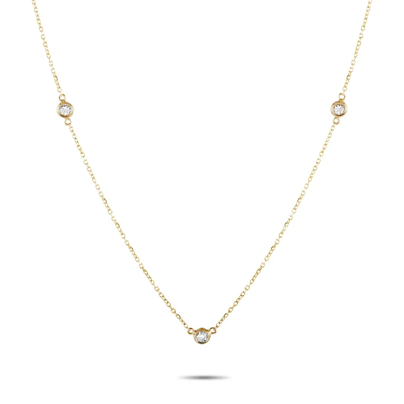 Holiday Jewelry Sale – Perfect Gifts At The Best Prices LB Exclusive 14K Yellow Gold 0.15 ct Diamond Necklace
