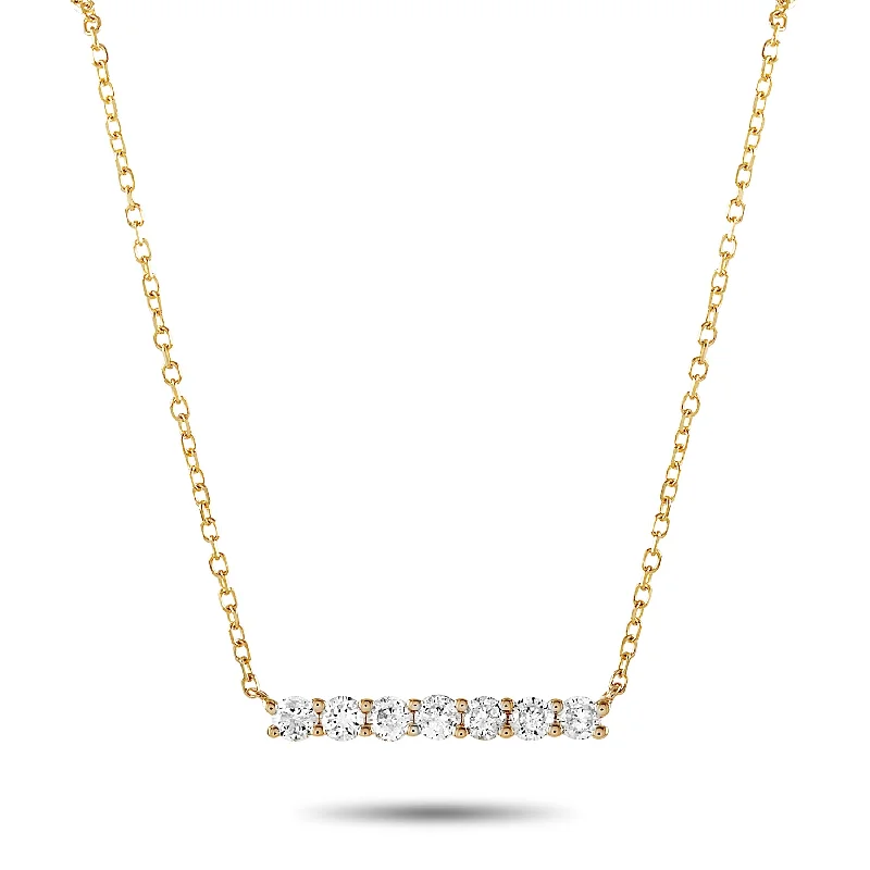 Best Jewelry Sale Prices – Limited-Time Offer LB Exclusive 14K Yellow Gold 0.25ct Diamond Bar Necklace