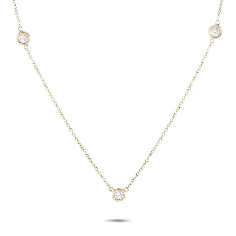 Handcrafted Jewelry Sale – Unique Designs At Low Prices LB Exclusive 14K Yellow Gold 0.25ct Diamond Necklace