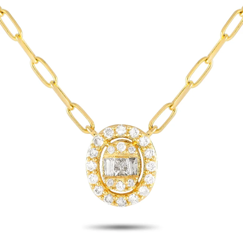 High-Quality Gemstone Jewelry For Special Occasions LB Exclusive 14K Yellow Gold 0.35ct Diamond Pendant Necklace pn15566-Y