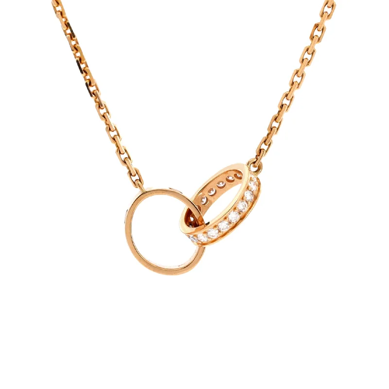 Stunning Statement Jewelry, Unbeatable Discounts Love Interlocking Necklace 18K Rose Gold with Diamonds