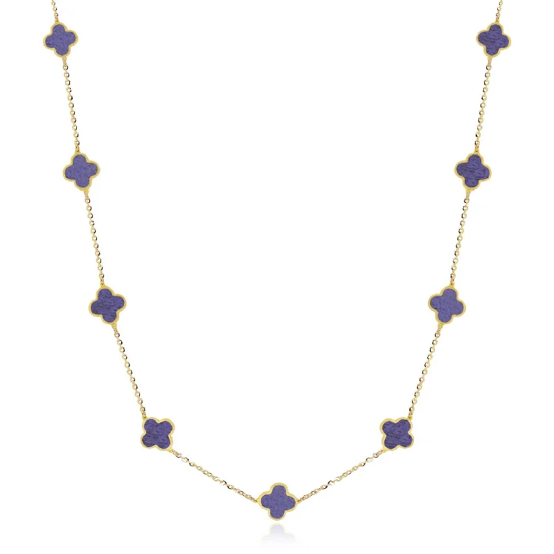 Elevate Your Outfit With Discounted Statement Jewelry Mini Amethyst Clover Necklace