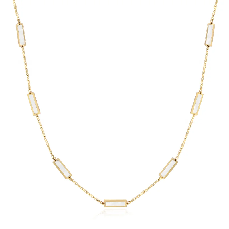Personalized Jewelry Sale – Unique Pieces At Great Prices Mother of Pearl Bar Chain Necklace