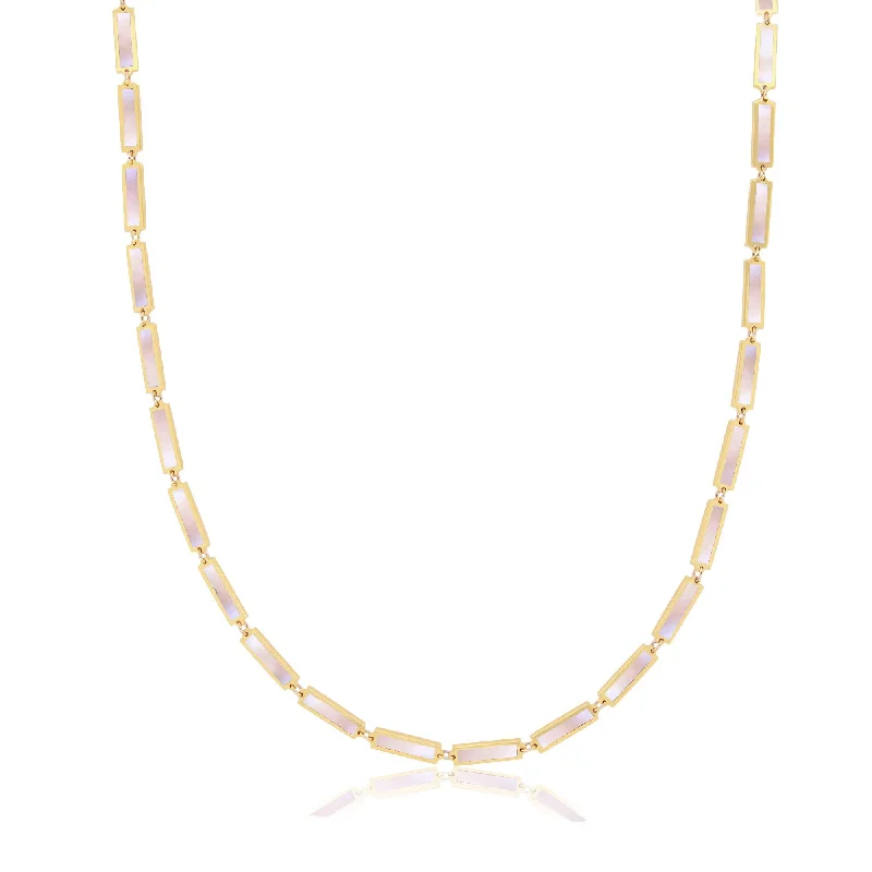 Unlock Unbeatable Jewelry Deals Before They’Re Gone Mother of Pearl Bar Necklace 16 inches