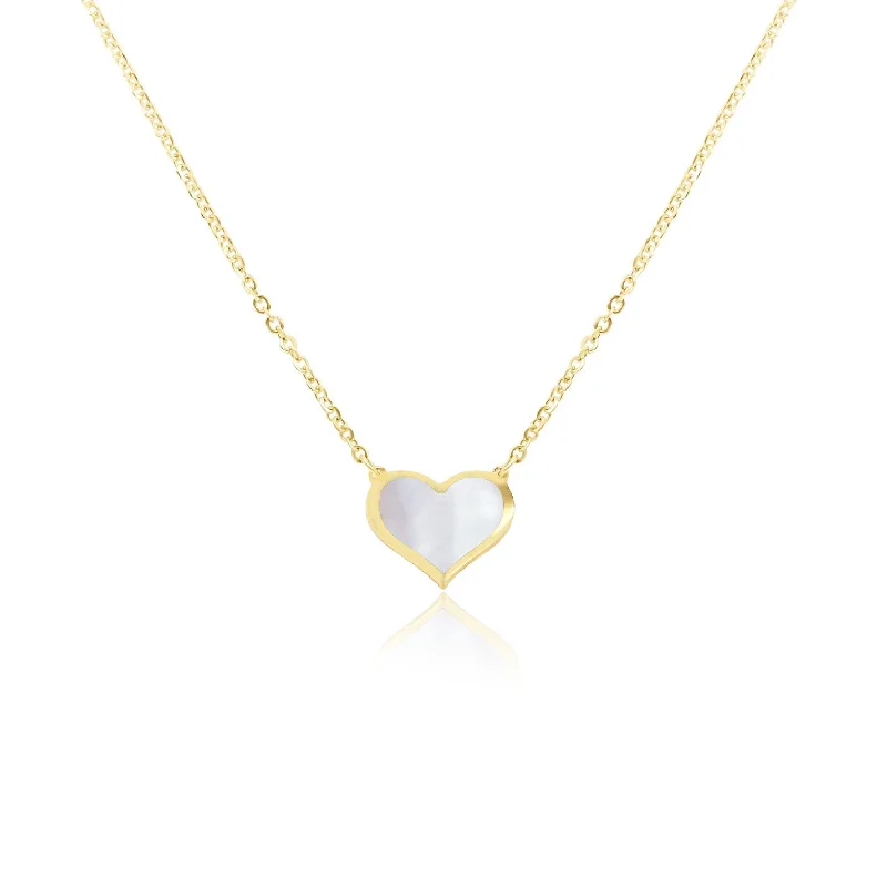 Flash Sale On Stunning Jewelry – Don't Miss Out Mother of Pearl Single Heart Necklace