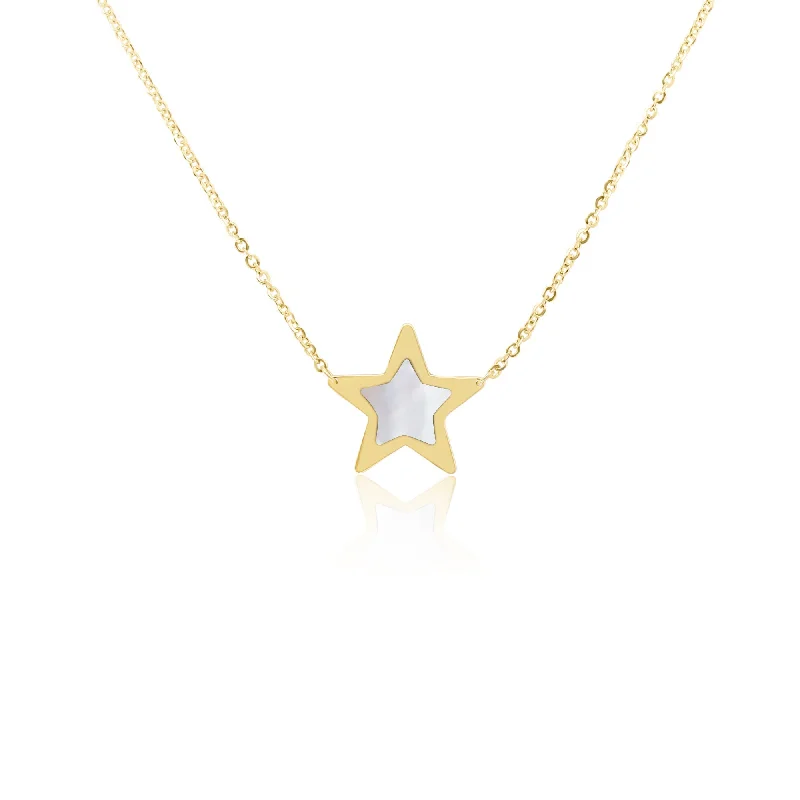 Shop Modern Jewelry Collections With Exclusive Discounts Mother of Pearl Single Star Necklace