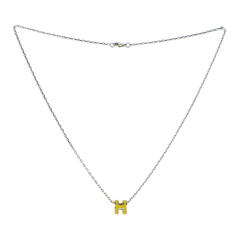 Affordable Luxury Jewelry – Style At A Great Price Pop H Pendant Chain Necklace Metal and Enamel Mini