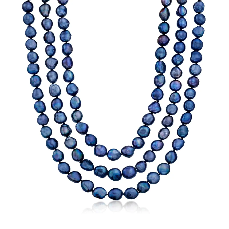 Huge Savings On Timeless Jewelry Collections Ross-Simons 10-11mm Black Cultured Baroque Pearl Long Endless Necklace With Sterling Silver Shortener