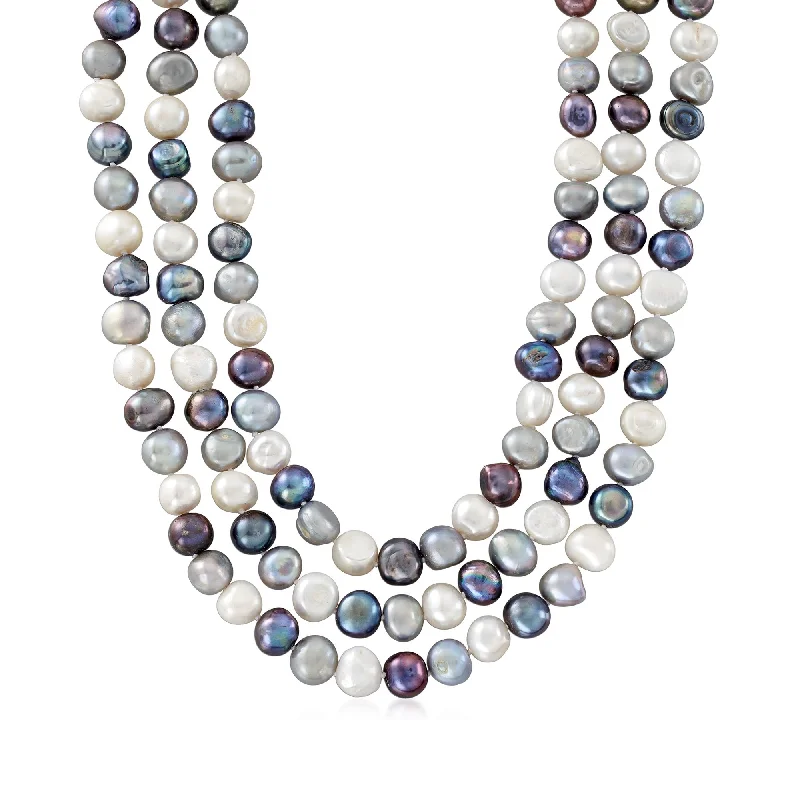 Limited-Time Offer On Elegant Jewelry Pieces Ross-Simons 10-11mm Multicolored Cultured Baroque Pearl Long Endless Necklace With Sterling Silver Shortener