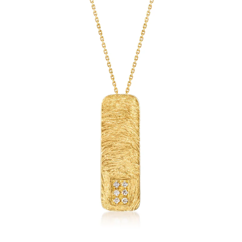 Elegant Jewelry At Unbeatable Offers – Shop Before It's Gone Ross-Simons Diamond-Accented Vertical Bar Necklace in 18kt Gold Over Sterling