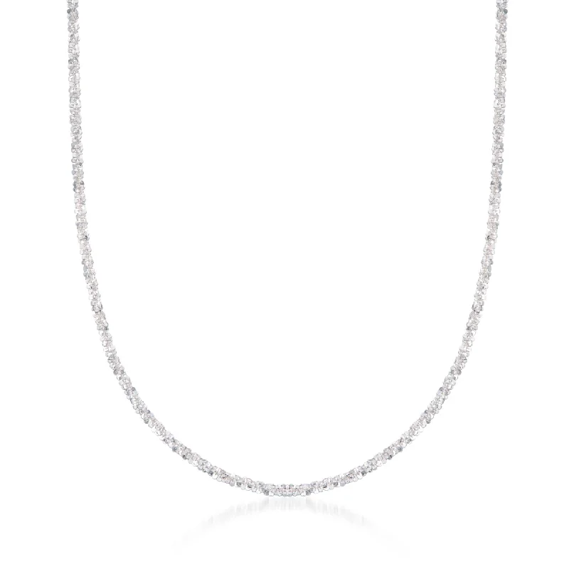 Stunning Jewelry At A Fraction Of The Price Ross-Simons Italian 2mm Sterling Silver Crisscross-Chain Necklace